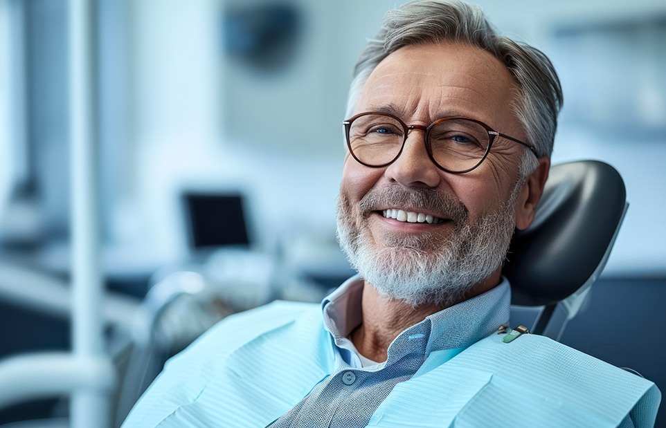 Man smiling after receiving tooth-colored fillings in Revere